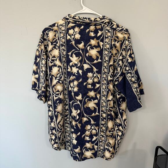 Vintage Lemon Grass Button Down Hawaiian Tropical Shirt Men's Size Large - Picture 5 of 6